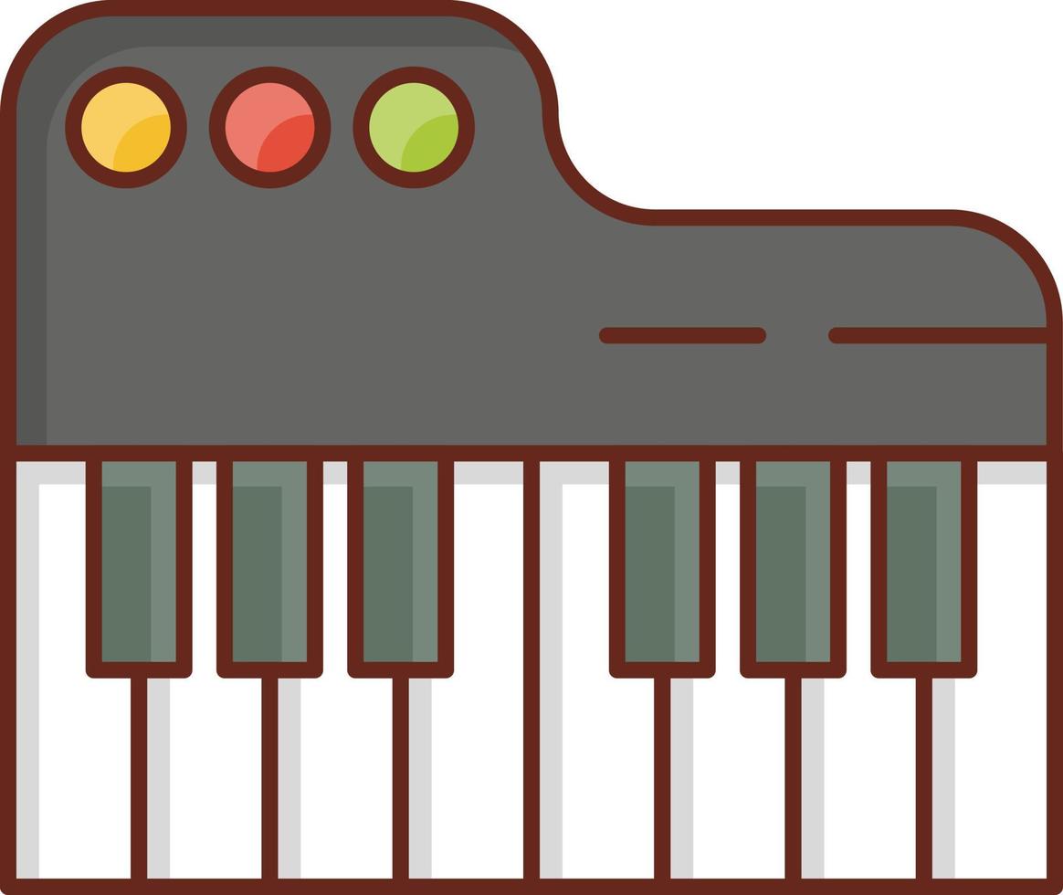 illustrazione vettoriale di pianoforte su uno sfondo trasparente. simboli di qualità premium. icona del colore piatto della linea vettoriale per il concetto e la progettazione grafica.