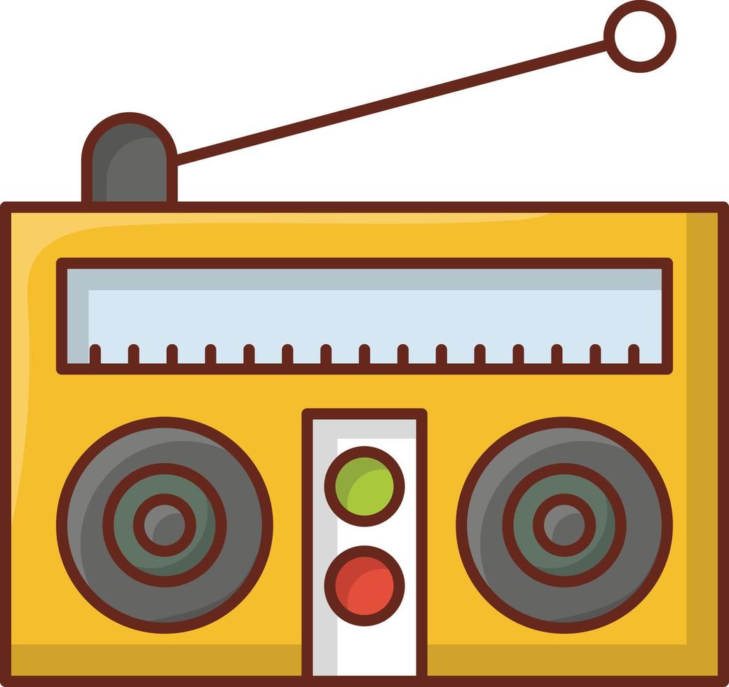 illustrazione vettoriale radio su uno sfondo trasparente. simboli di qualità premium. icona del colore piatto della linea vettoriale per il concetto e la progettazione grafica.