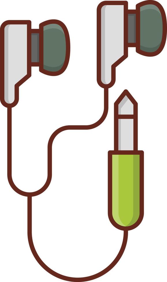 illustrazione vettoriale auricolare su uno sfondo trasparente. simboli di qualità premium. icona del colore piatto della linea vettoriale per il concetto e la progettazione grafica.