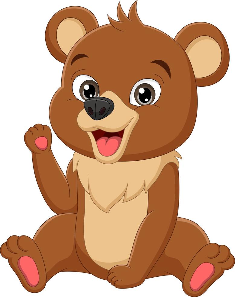 cartone animato divertente baby orso seduto vettore