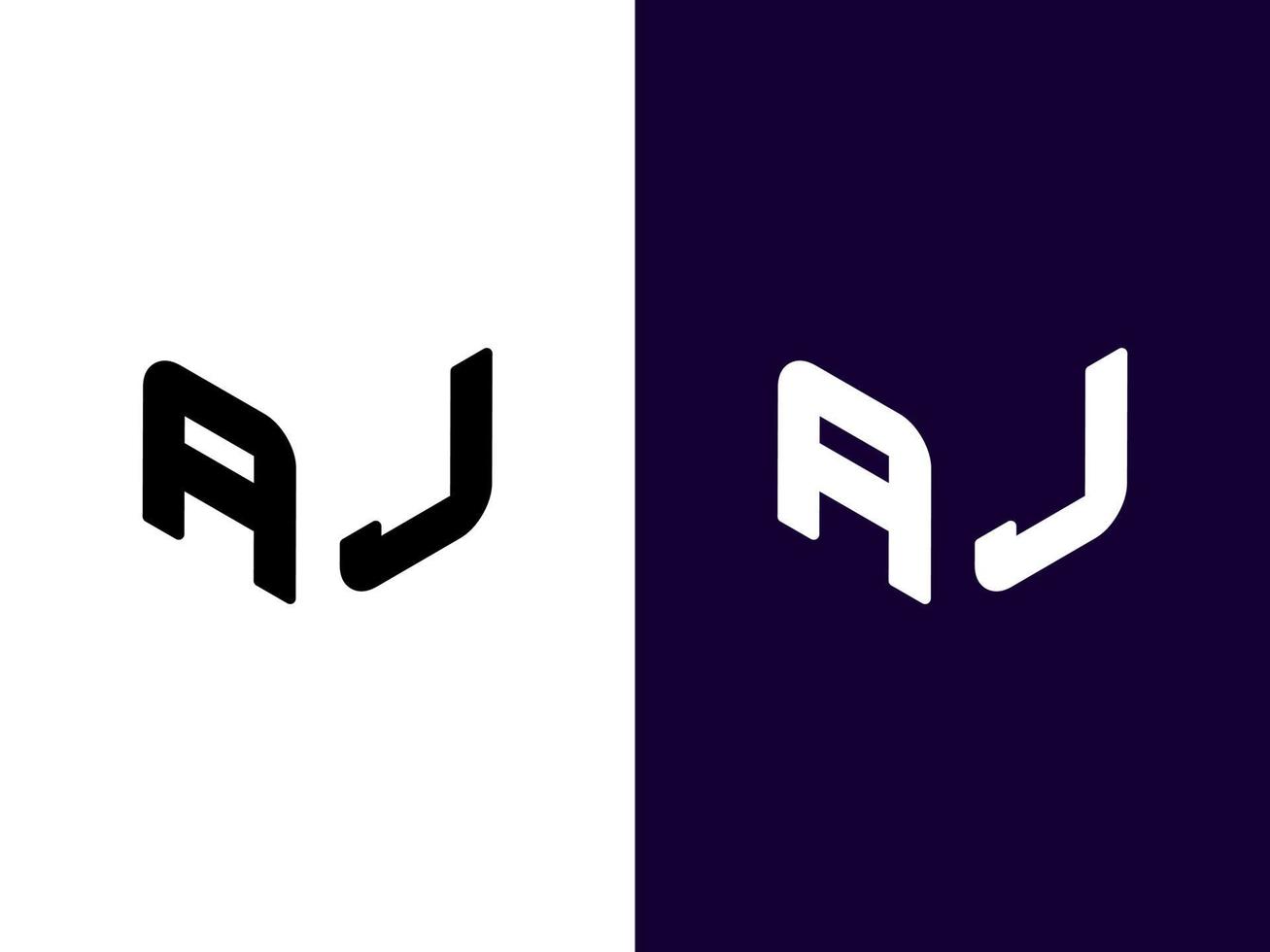 lettera iniziale aj design minimalista e moderno del logo 3d vettore