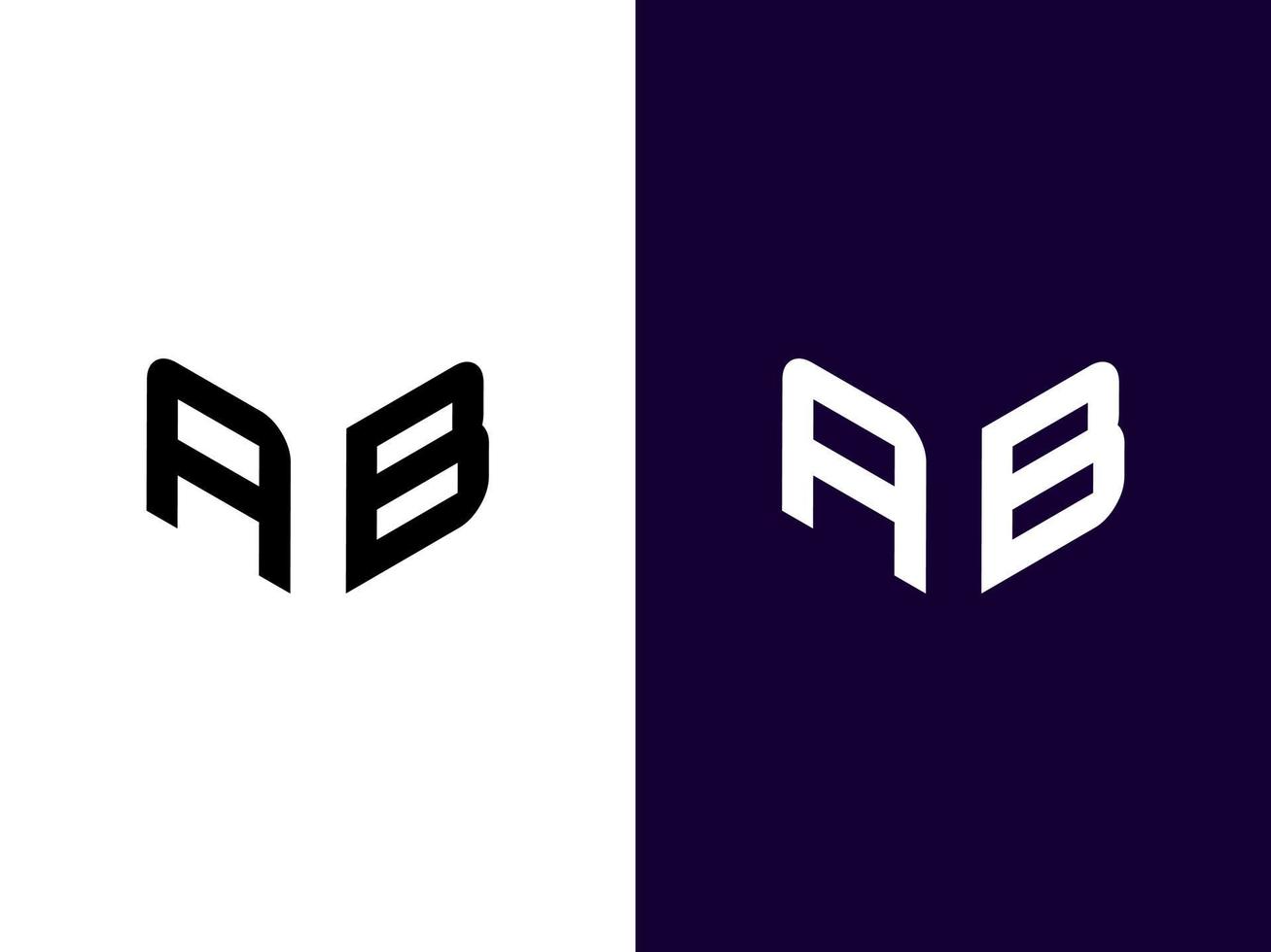 lettera iniziale ab design minimalista moderno del logo 3d vettore