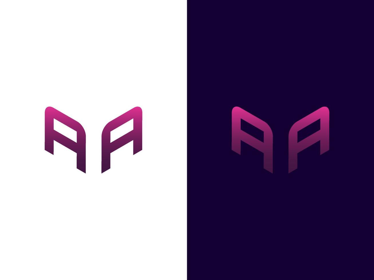 lettera iniziale aa design minimalista moderno del logo 3d vettore
