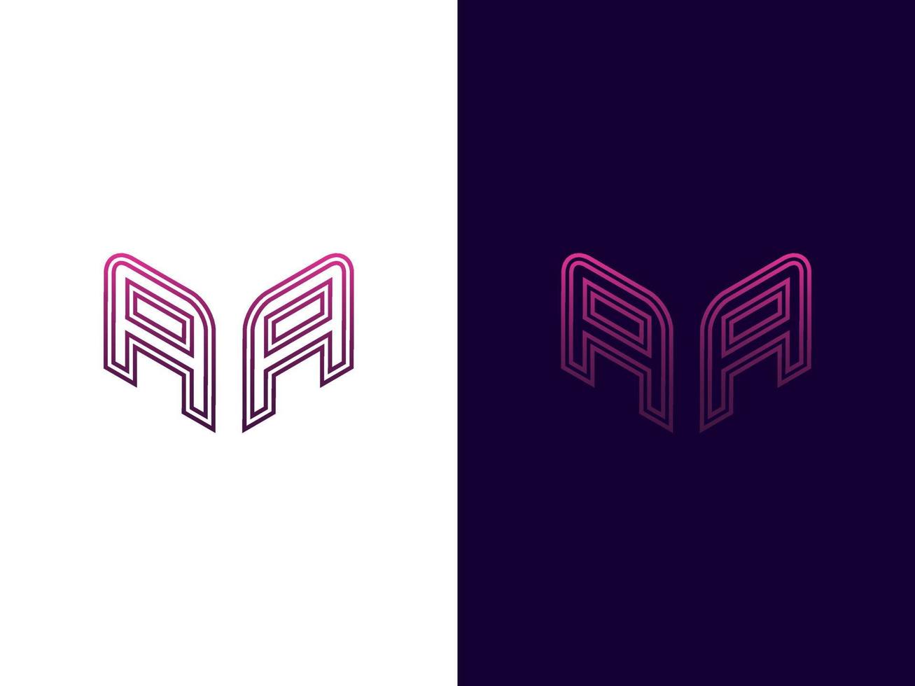 lettera iniziale aa design minimalista moderno del logo 3d vettore