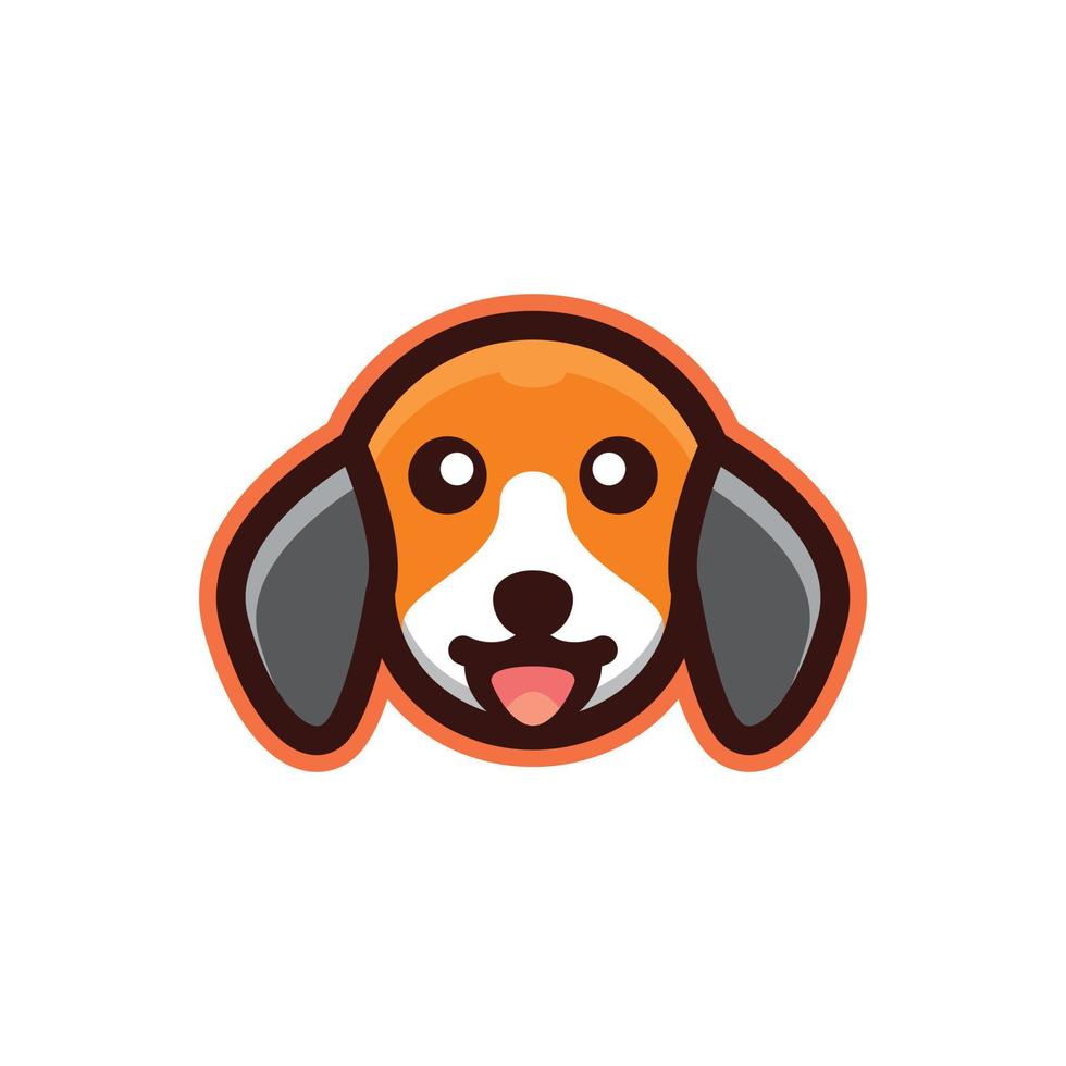 design semplice del logo di vettore della mascotte dei bambini del cane