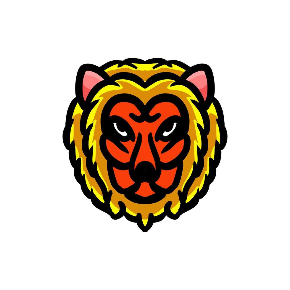 semplice mascotte logo vettoriale design faccia di leone