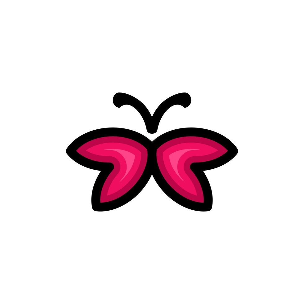 semplice mascotte logo design farfalla vettore