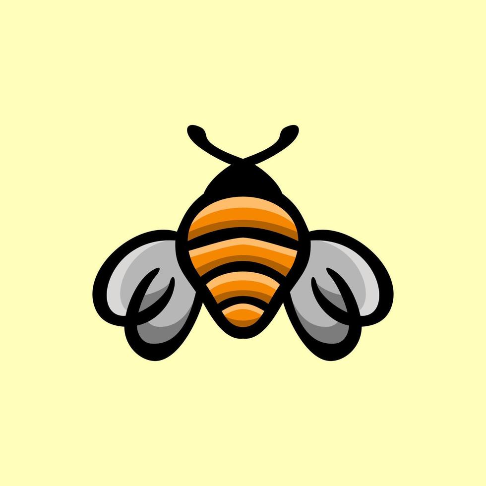 design semplice logo vettoriale mascotte di miele d'api naturale