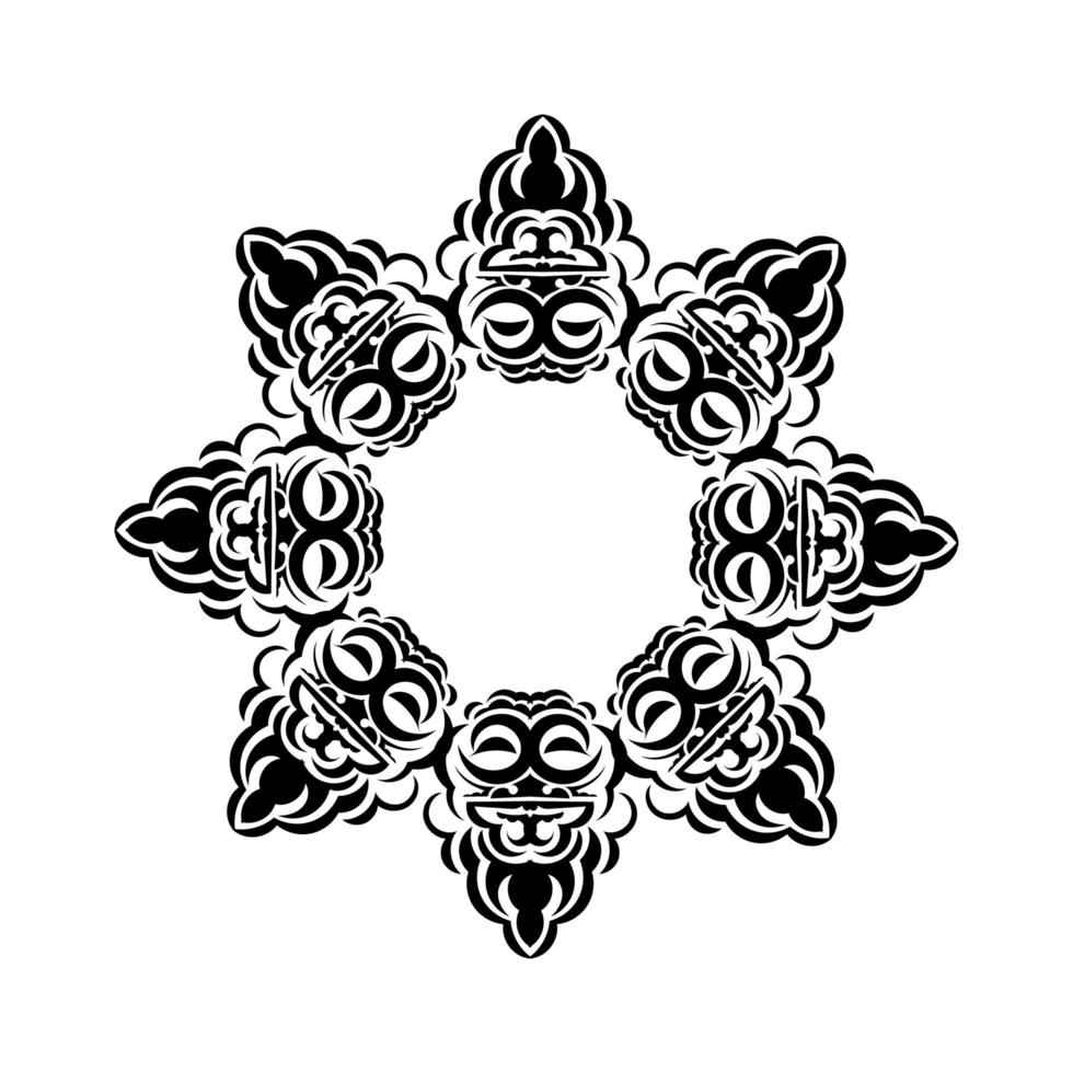 ornamento rotondo bianco nero mandala vintage per il design. Isolato su uno sfondo bianco. illustrazione vettoriale. vettore