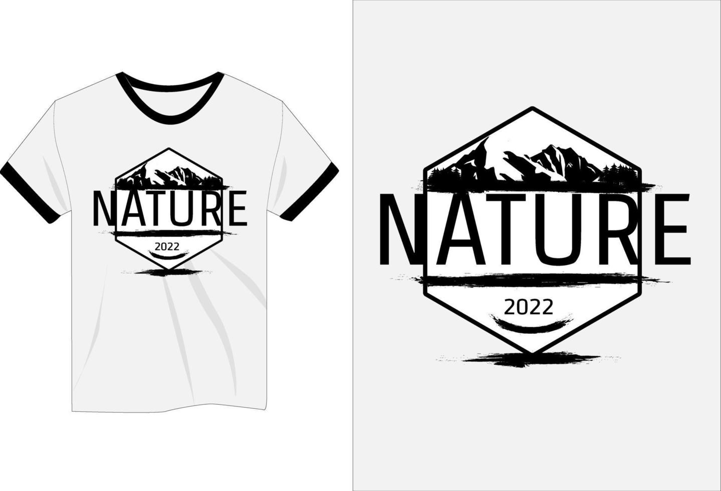natura 2022 design t-shirt vintage bianco nero vettore
