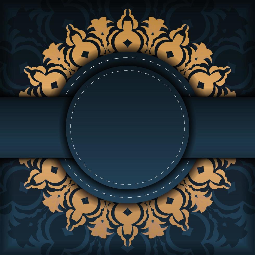 modello di biglietto d'invito blu scuro con ornamento astratto. elementi eleganti e classici sono ottimi per decorare. illustrazione vettoriale. vettore