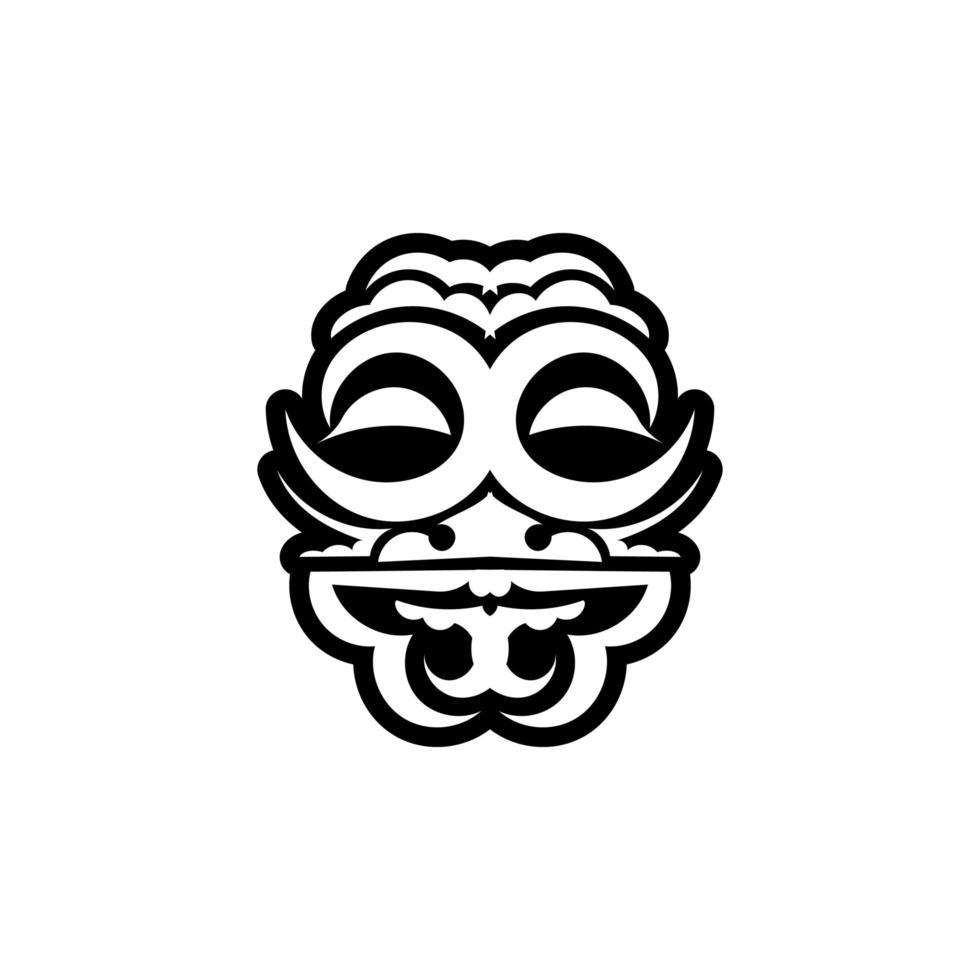 maschera viso tatuaggio ornamento stile maori. maschera tradizionale rituale africano. tiki moko. disegno vettoriale totem.