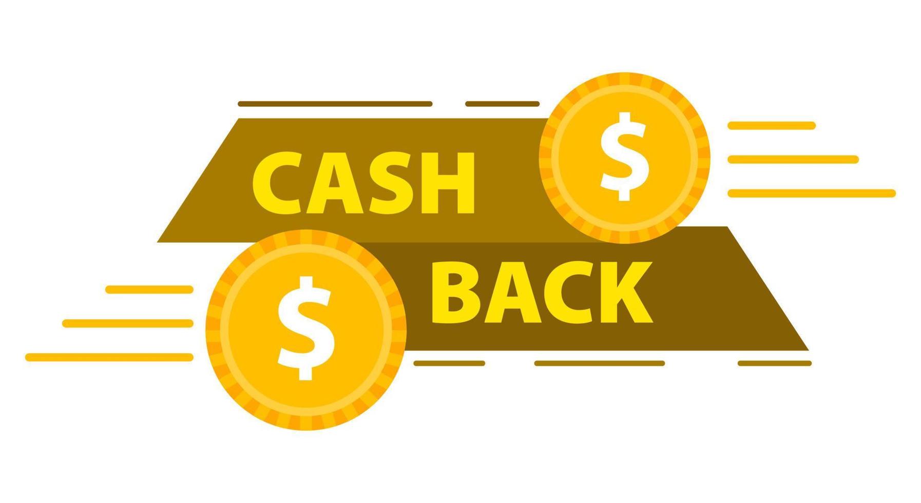 adesivo distintivo moneta cash back vettore