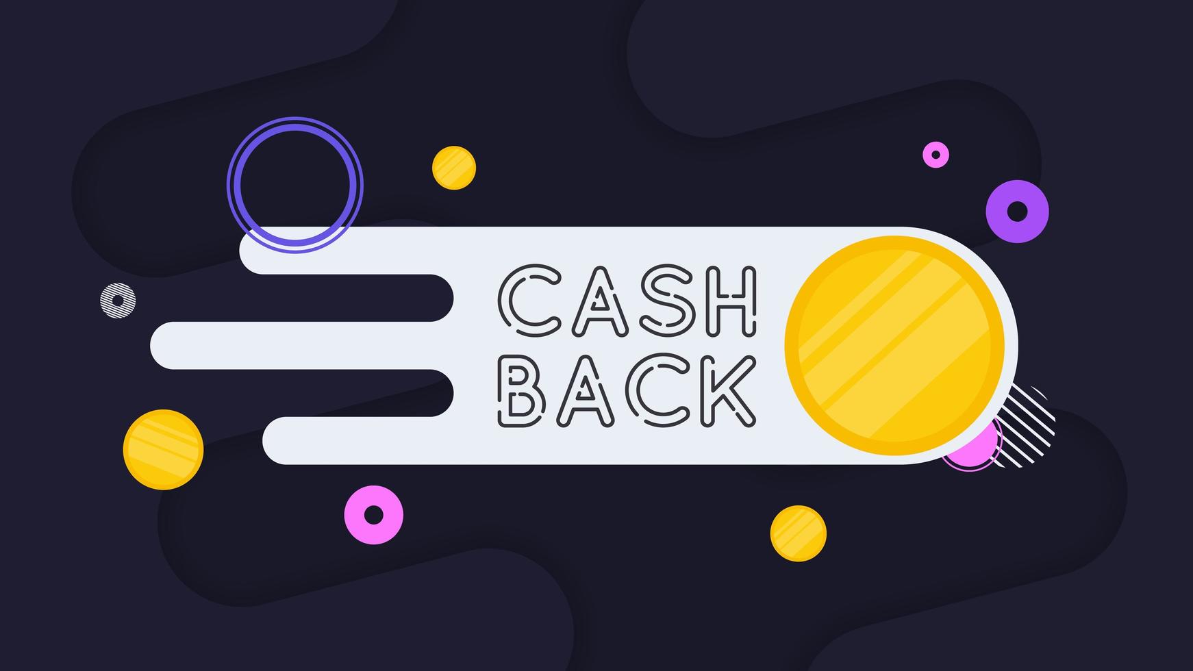 banner di rimborso. monete d'oro. composizione sul tema del rimborso e del cashback. vettore. vettore