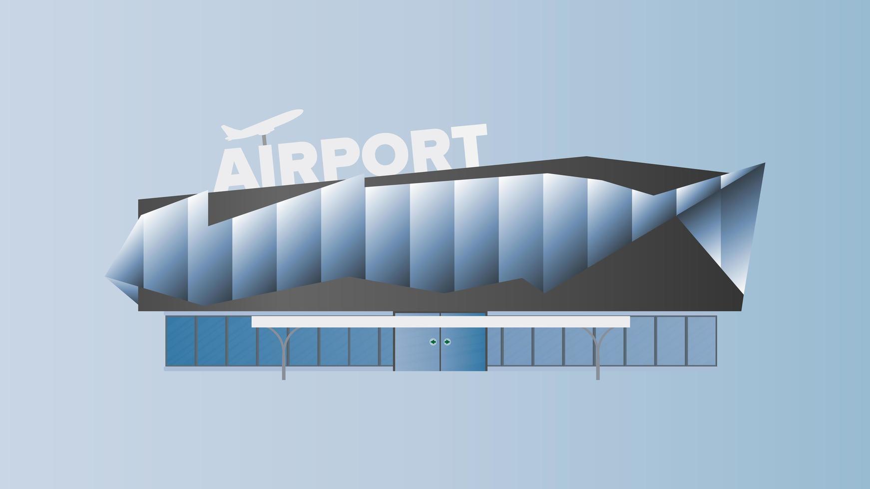 moderno aeroporto. aeroporto in uno stile piatto. isolato. illustrazione vettoriale. vettore