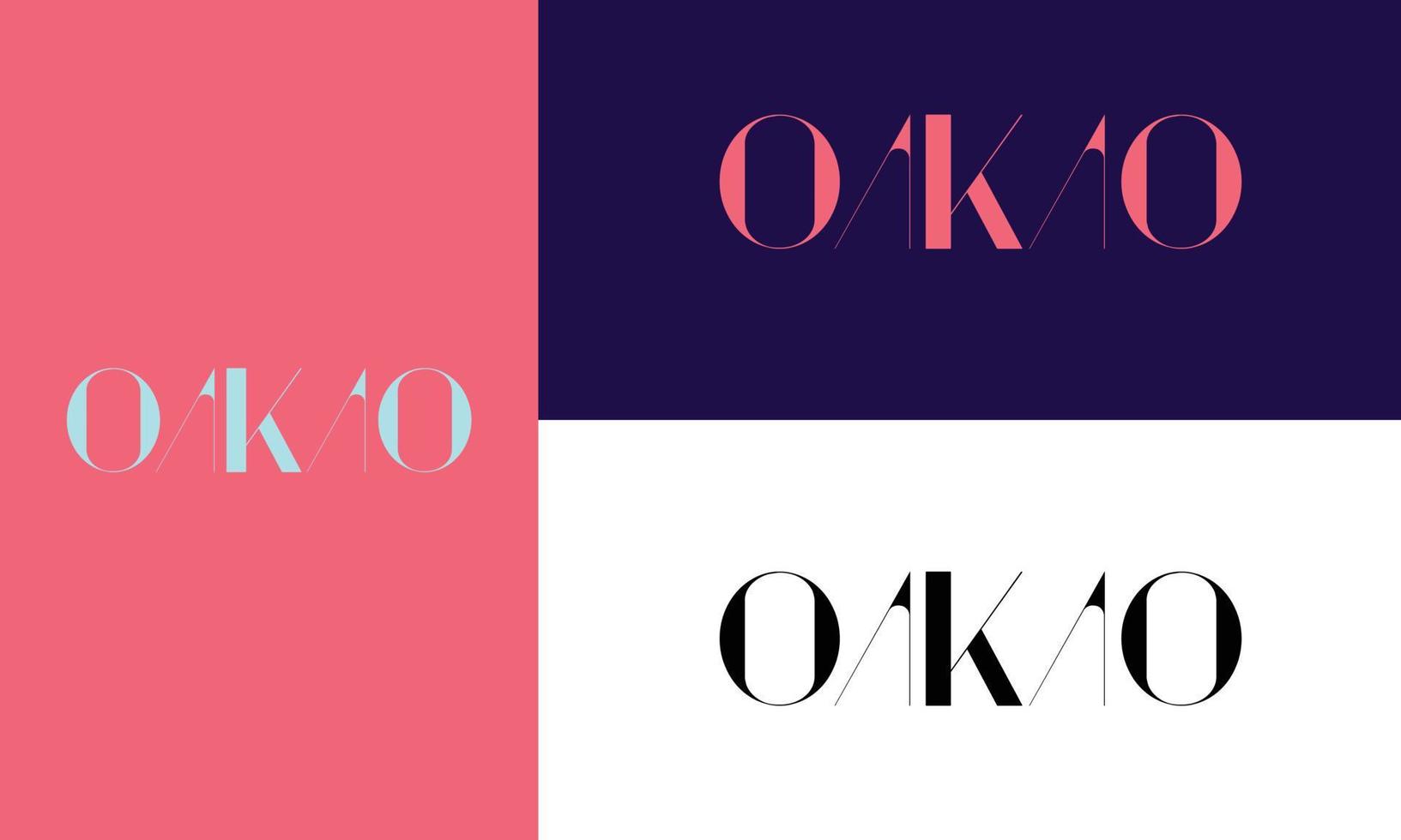 modello di progettazione logo creativo elegante rosso Oakao moda vettore