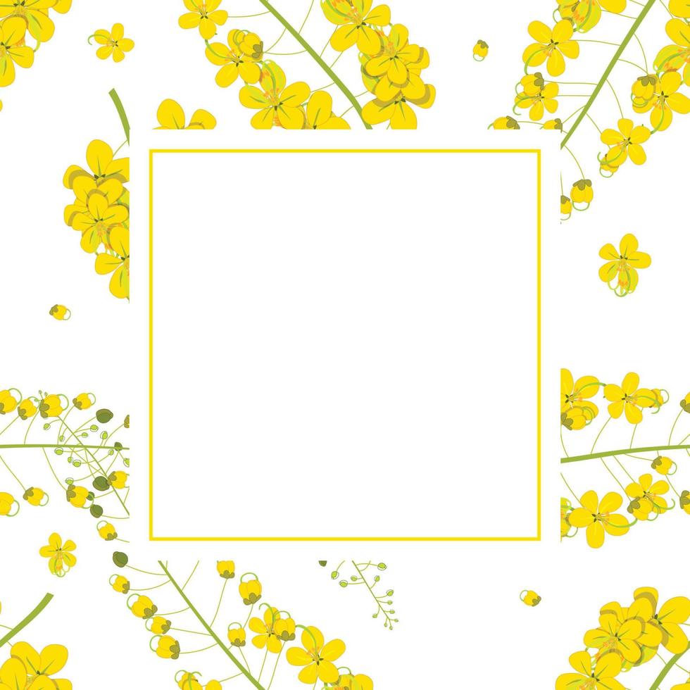 cassia fistula - carta banner fiore doccia dorata vettore