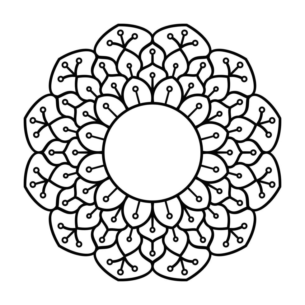 Disegni da colorare mandala fiore nero vettore