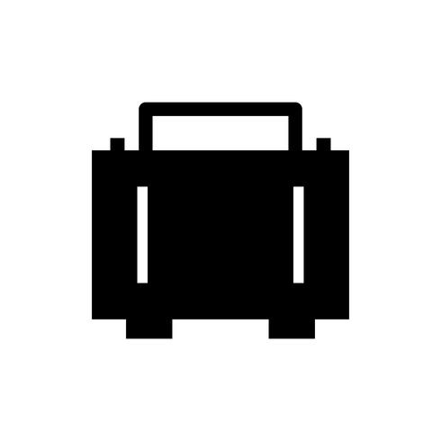 Icona del glifo valigetta nera vettore