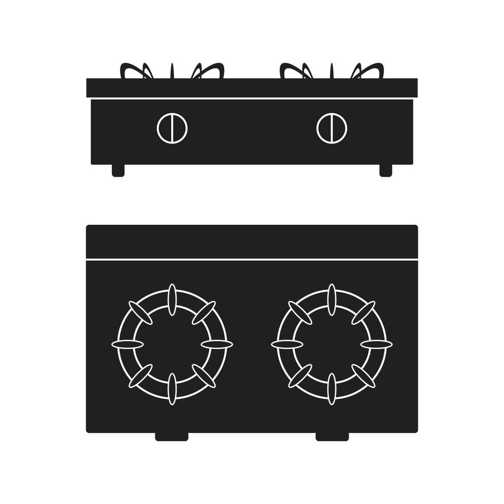 illustrazione vettoriale dell'icona del fornello a gas. segno piatto