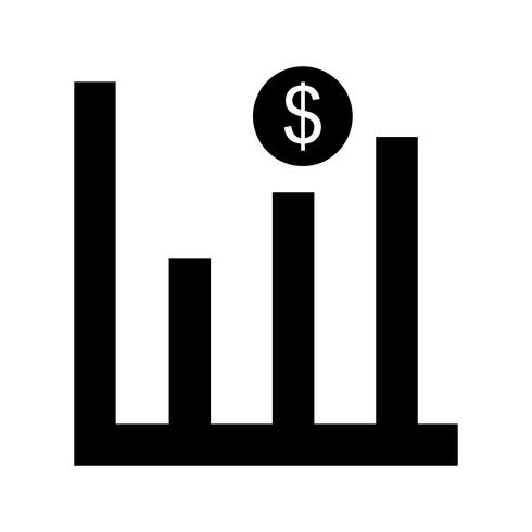 Icona del glifo profitti nero vettore
