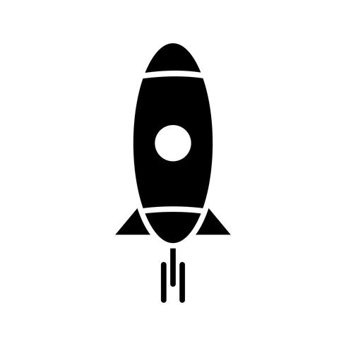 icona del glifo razzo nero vettore