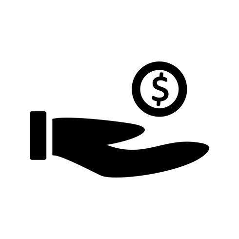 Icona del glifo con pagamento nero vettore