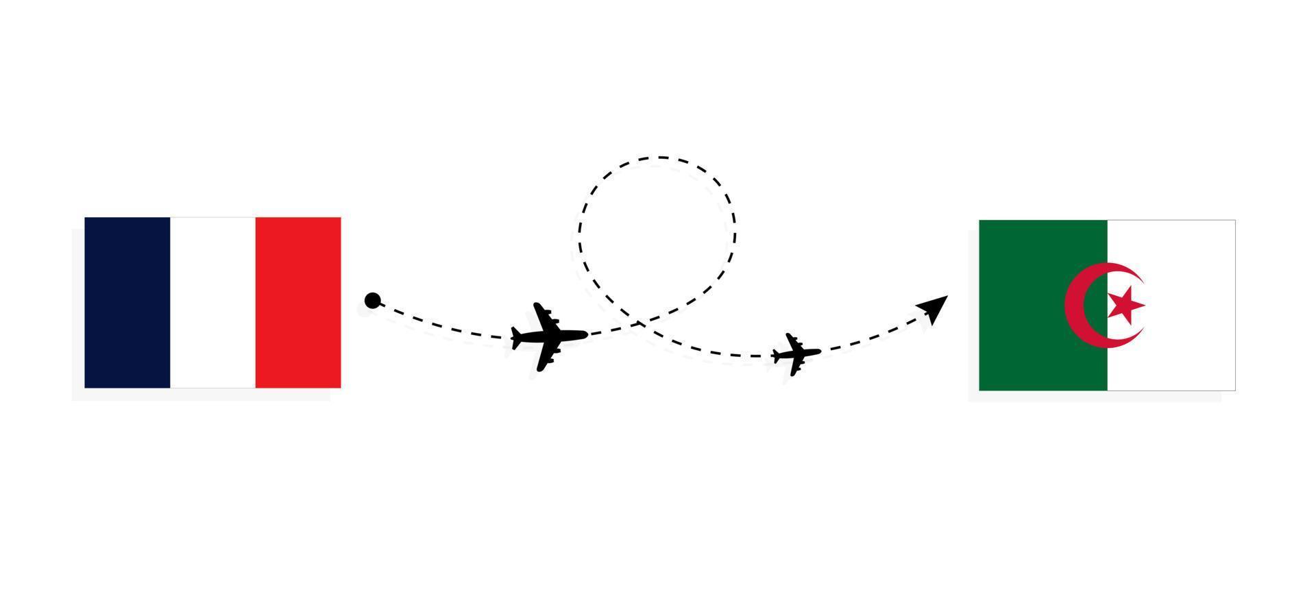 volo e viaggio dalla francia all'algeria con il concetto di viaggio in aereo passeggeri vettore