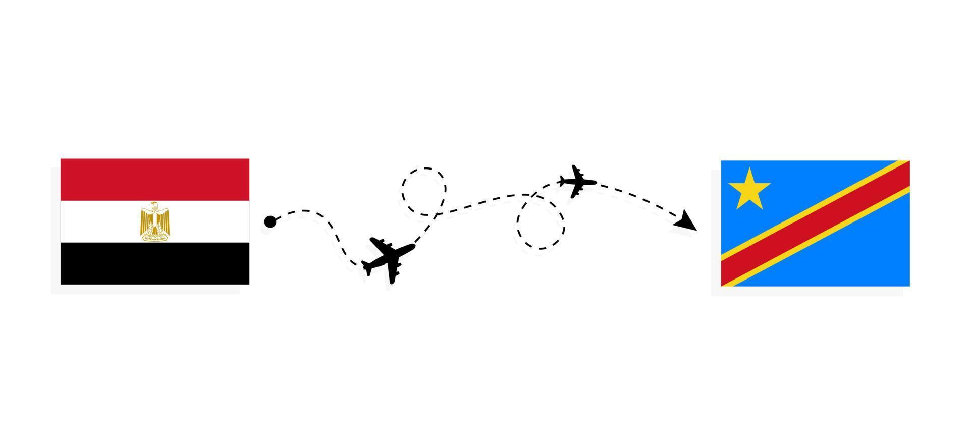 volo e viaggio dall'egitto alla repubblica democratica del congo con il concetto di viaggio in aereo passeggeri vettore