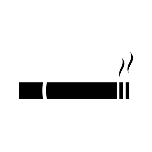Icona del glifo con sigaro nero vettore