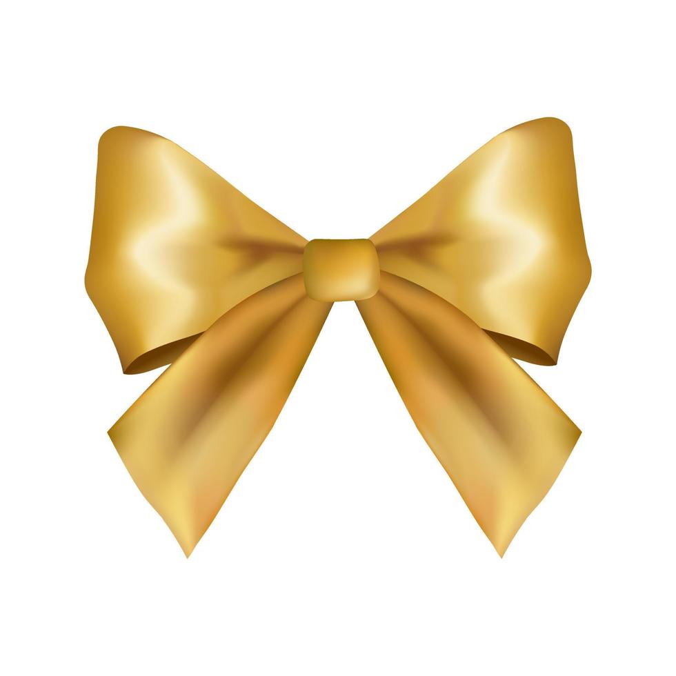 fiocco dorato decorativo volumetrico simbolo di natale e felice anno nuovo vettore