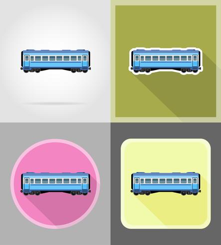 icone piane del treno ferroviario carrello illustrazione vettoriale