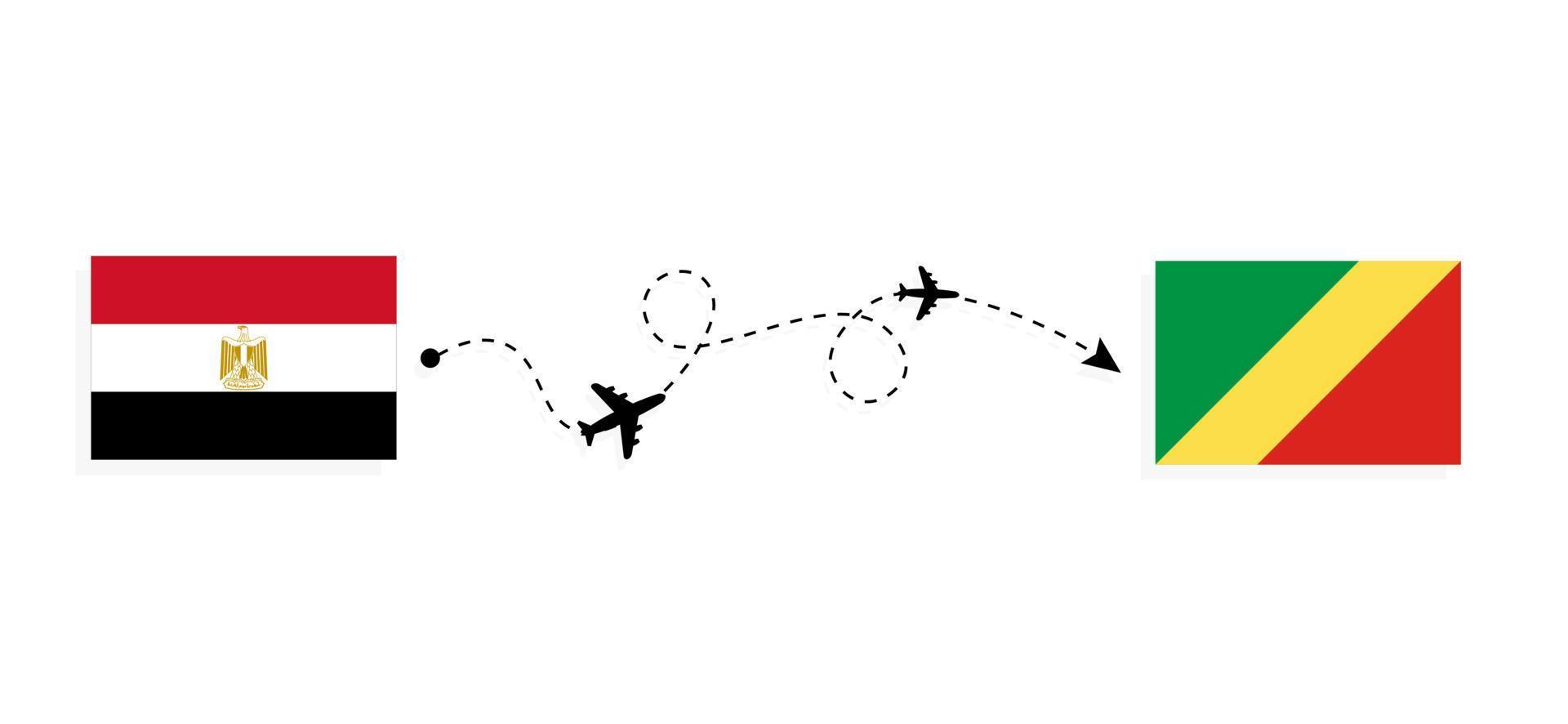 volo e viaggio dall'egitto alla repubblica del congo con il concetto di viaggio in aereo passeggeri vettore
