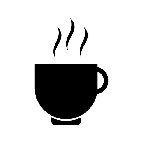 Icona del glifo tazza di tè nero vettore