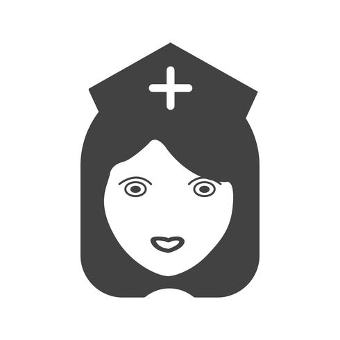 icona glifo infermiera nera vettore
