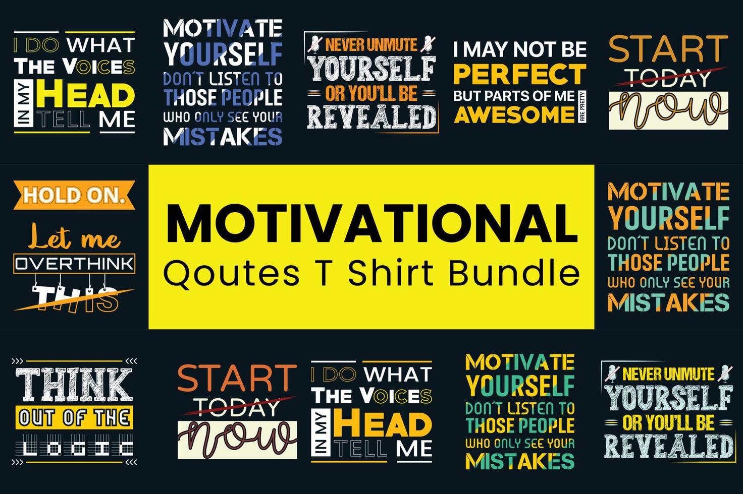 citazioni motivazionali bundle design vettore