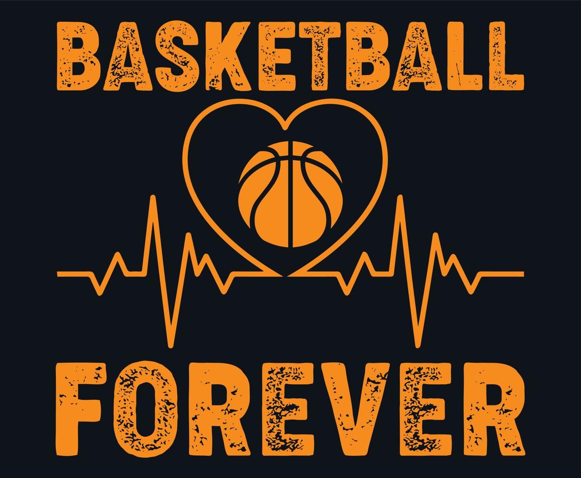 download vettoriale di t-shirt da basket per sempre