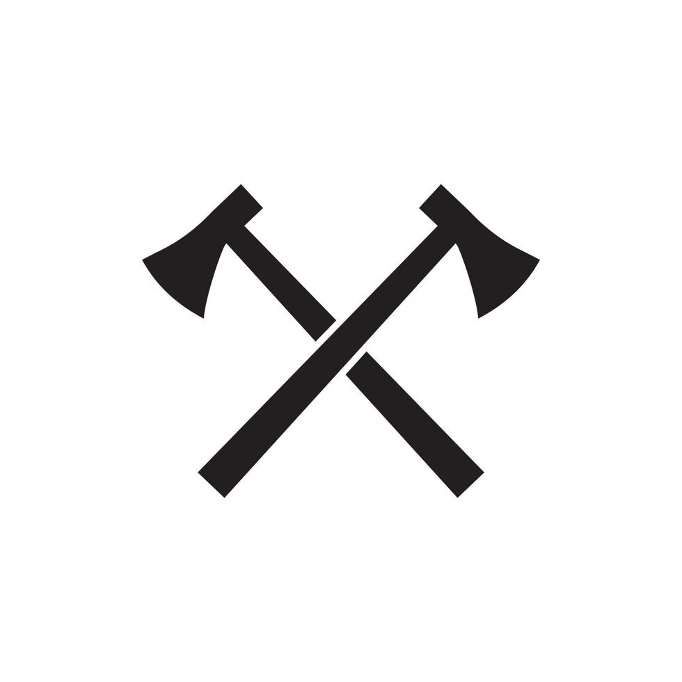 ascia croce logo disegno vettoriale isolato su sfondo bianco.