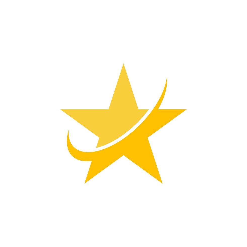 vettore di progettazione del logo giallo stella swoosh.