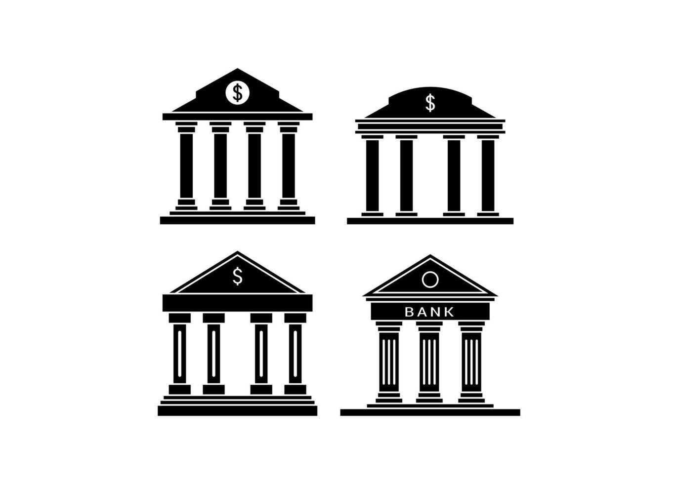 illustrazione isolata del vettore del modello di progettazione dell'icona della banca