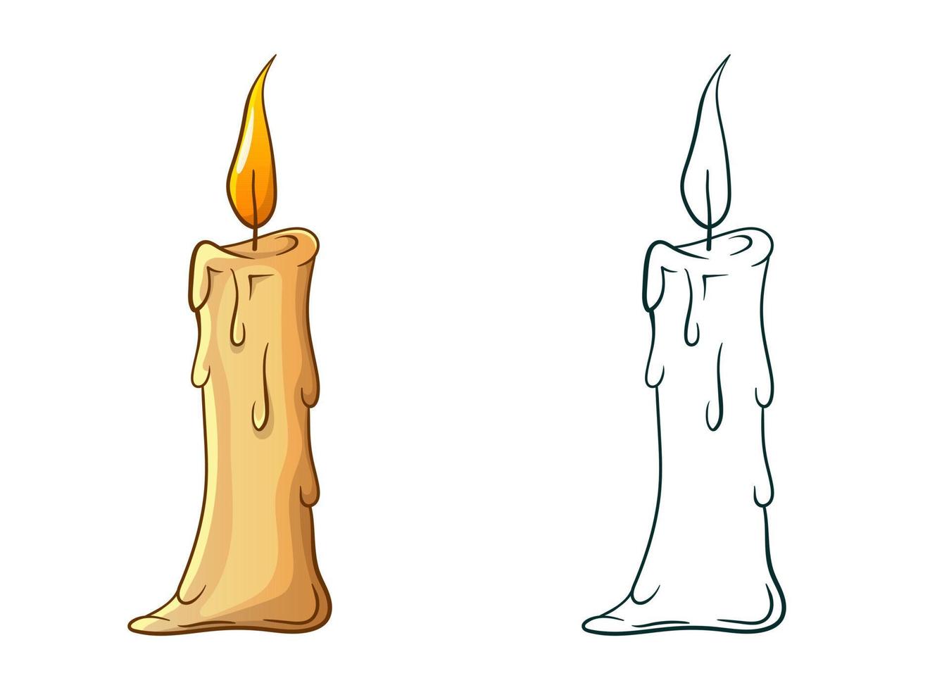 illustrazione di disegno vettoriale clipart candela isolata su sfondo bianco