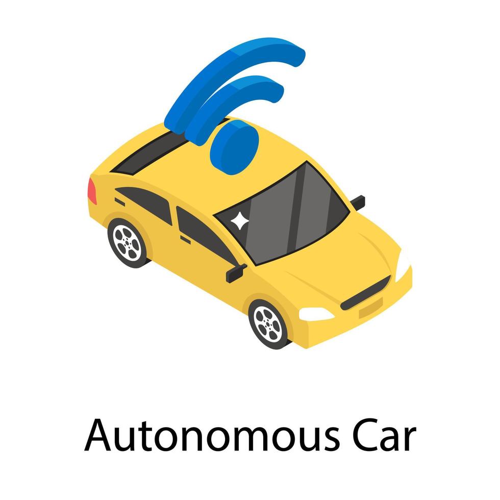 concetti di auto a guida autonoma vettore