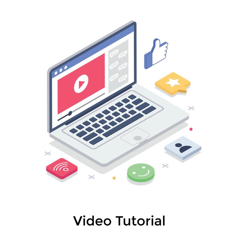 concetti di video tutorial vettore