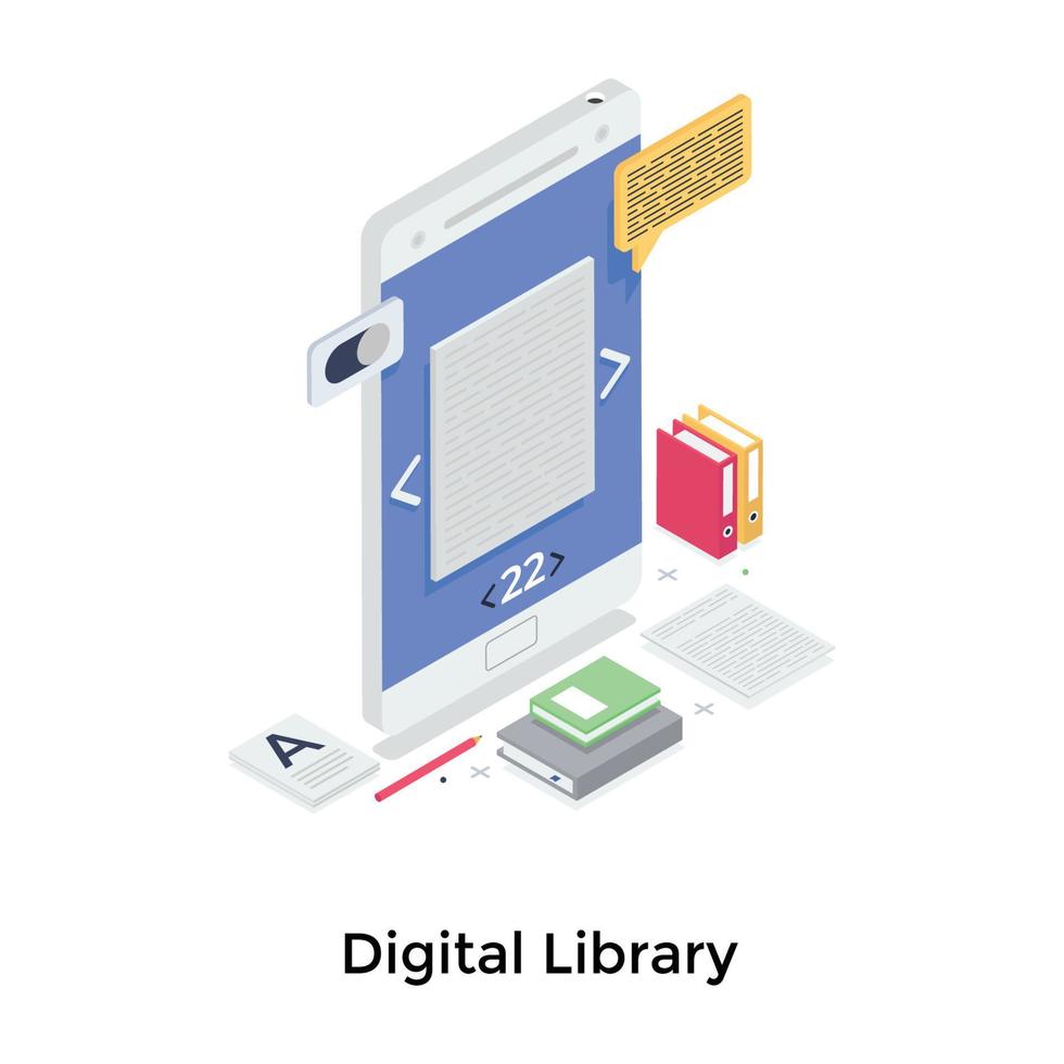 concetti di biblioteca digitale vettore