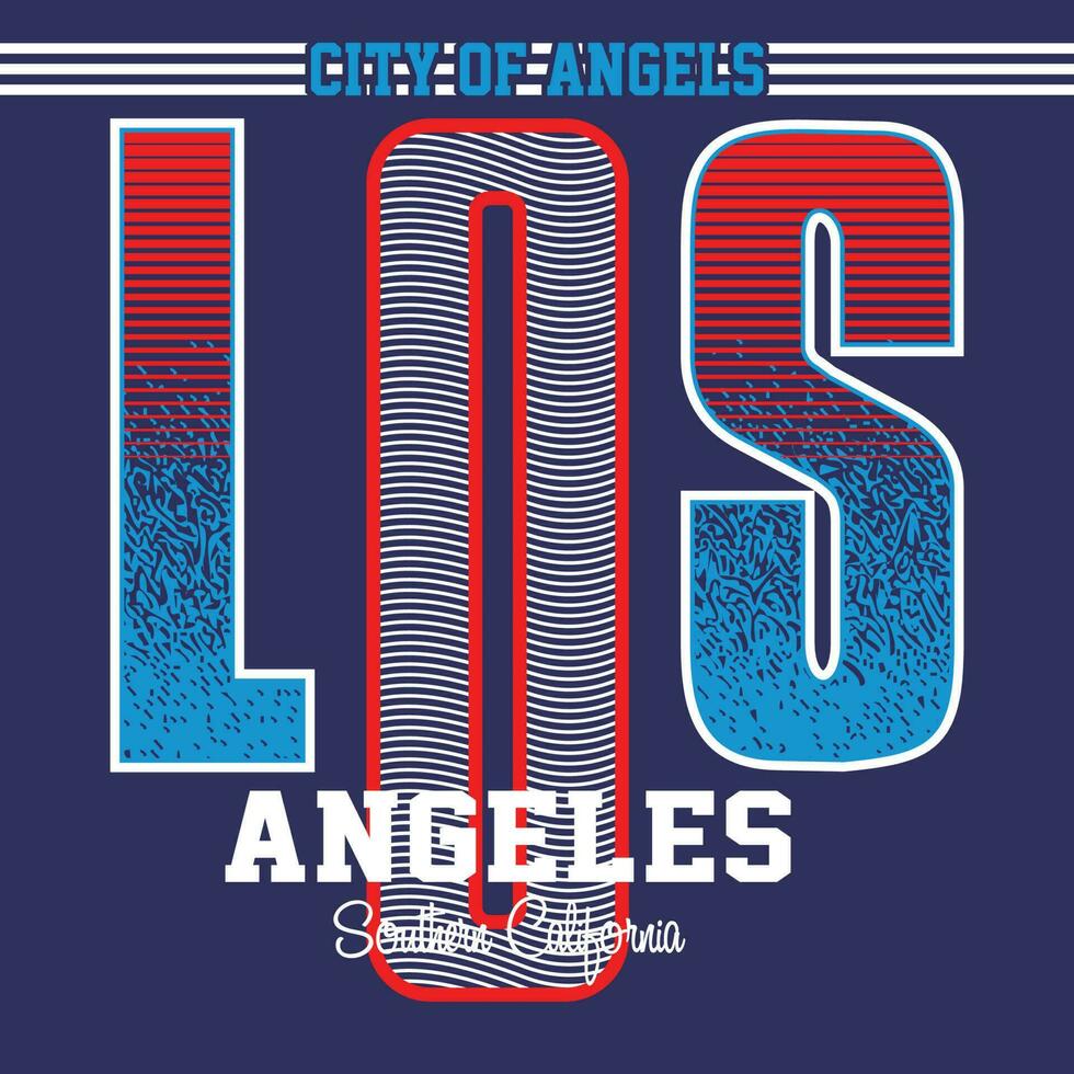 Los Angeles lettering mani tipografia graphic design in illustrazione vettoriale. vettore