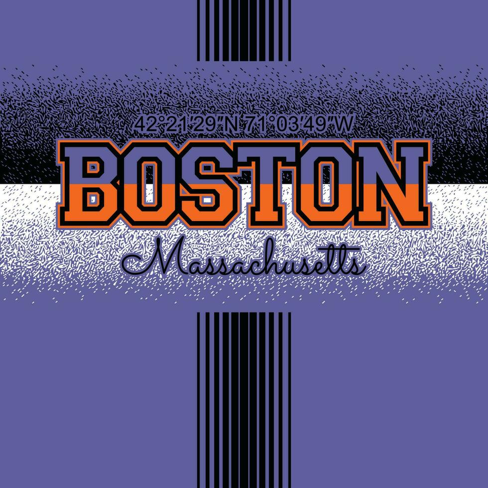 boston lettering mani tipografia graphic design in illustrazione vettoriale. vettore