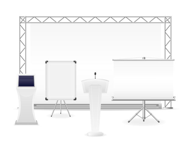 complesso espositivo bianco per la presentazione o illustrazione vettoriale di laboratorio
