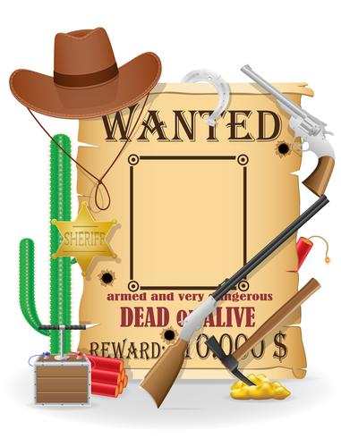 illustrazione vettoriale di cowboy selvaggio west concetto icone
