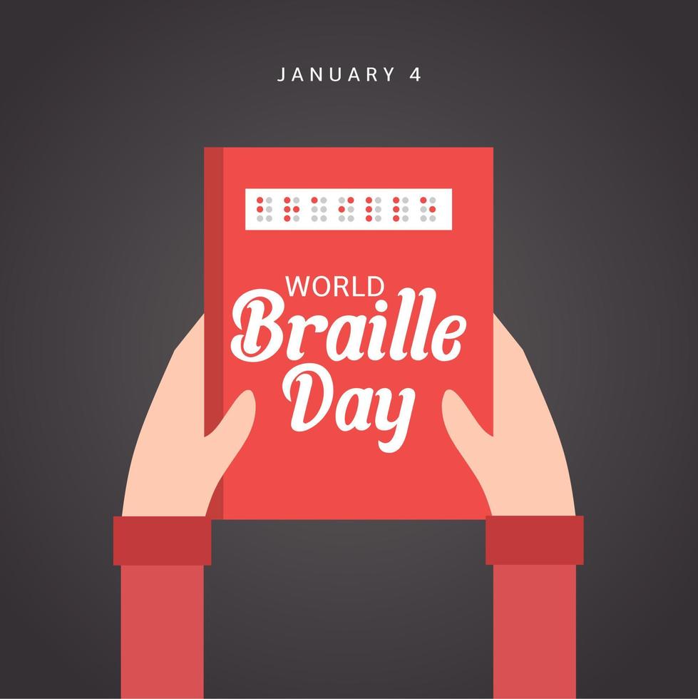 modello di tema della giornata mondiale del braille vettore