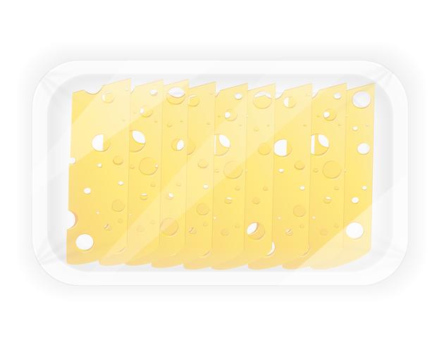 formaggio a fette nell&#39;illustrazione vettoriale pacchetto